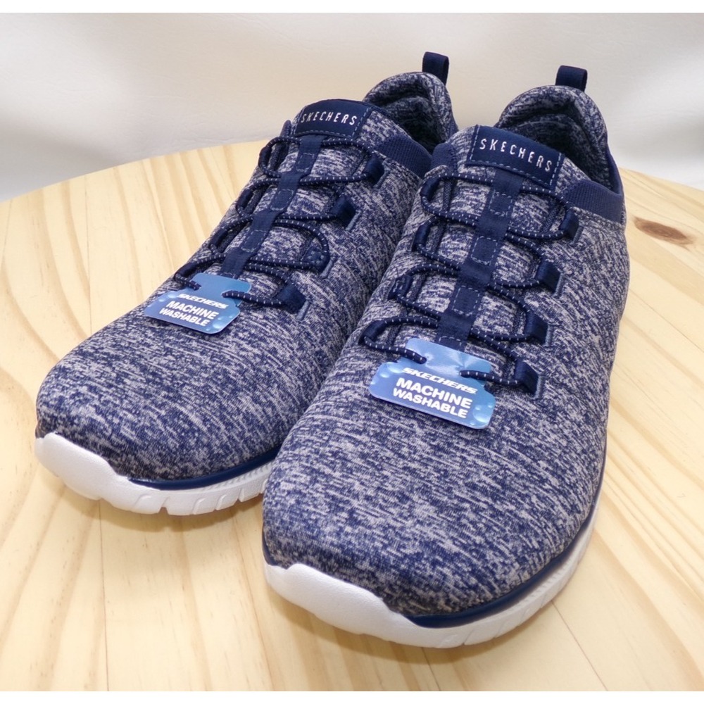 Skechers Virtue Slip On Shoes 104727 Womens Blue Size 10 Fixed Lace Sneakers NWT